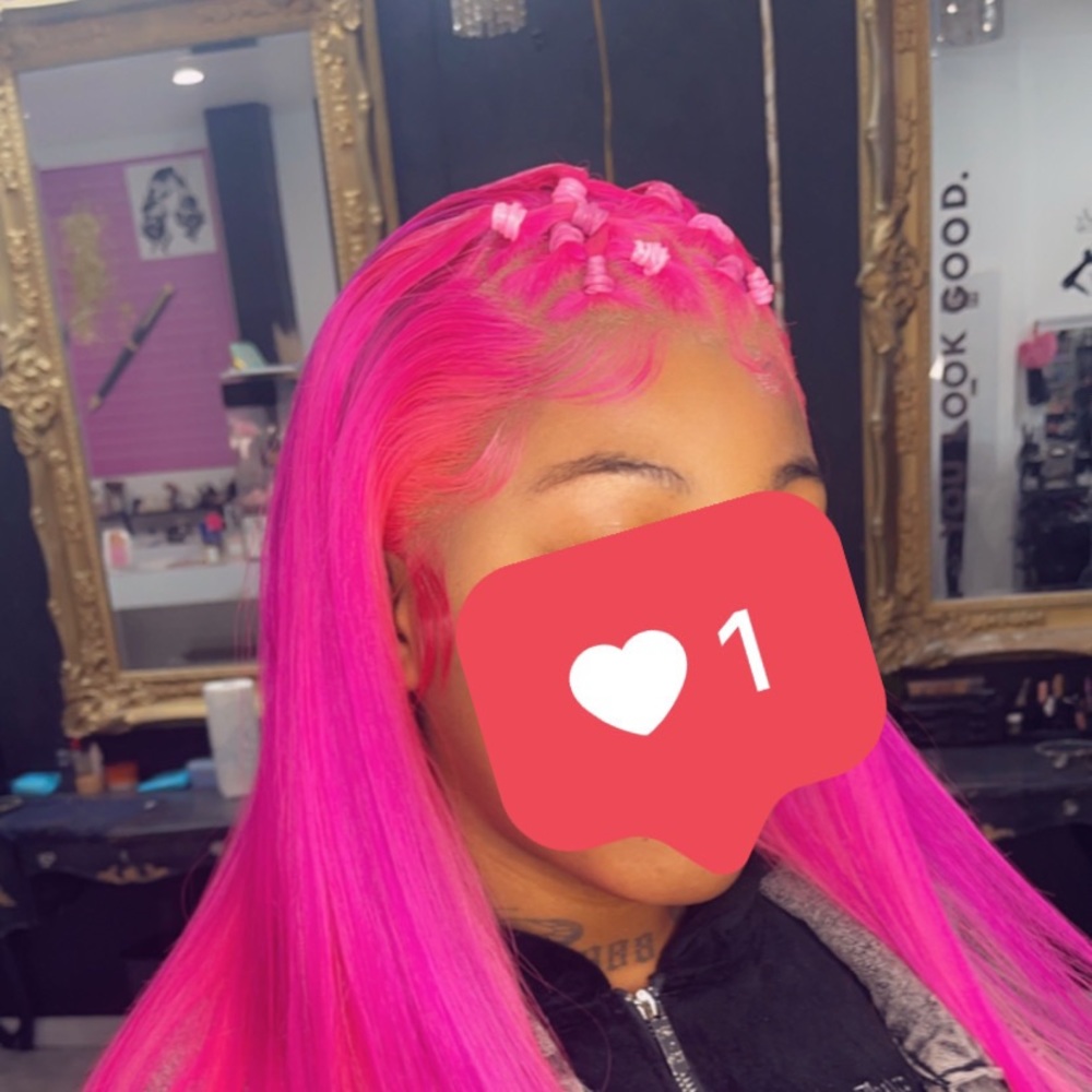 Lava girl wig with ombre highlights